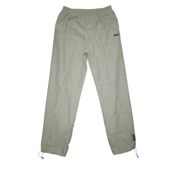 Vintage FILA Track Pants XL (Youth 16) – Gray Nylon Windbreaker Drawstring Hems - Picture 1 of 6